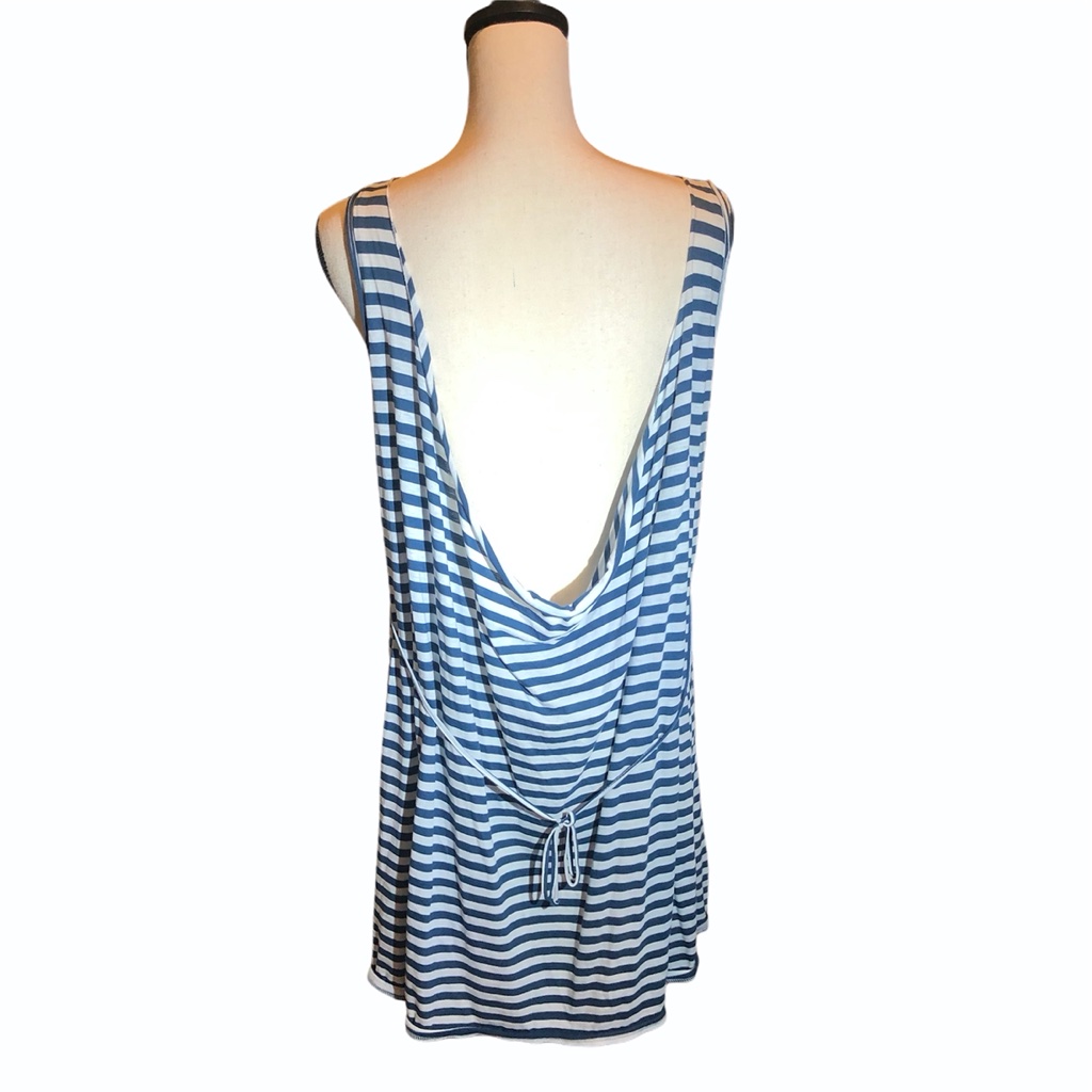 Demylee Pima Cotton Blue/White Stripe Tank/Tunic — image 7 of 8